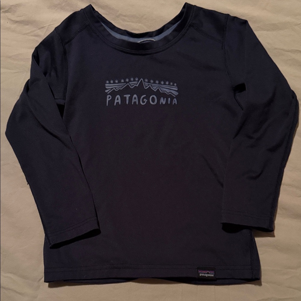 Patagonia Kids Dark Blue Long Sleeve Tee
